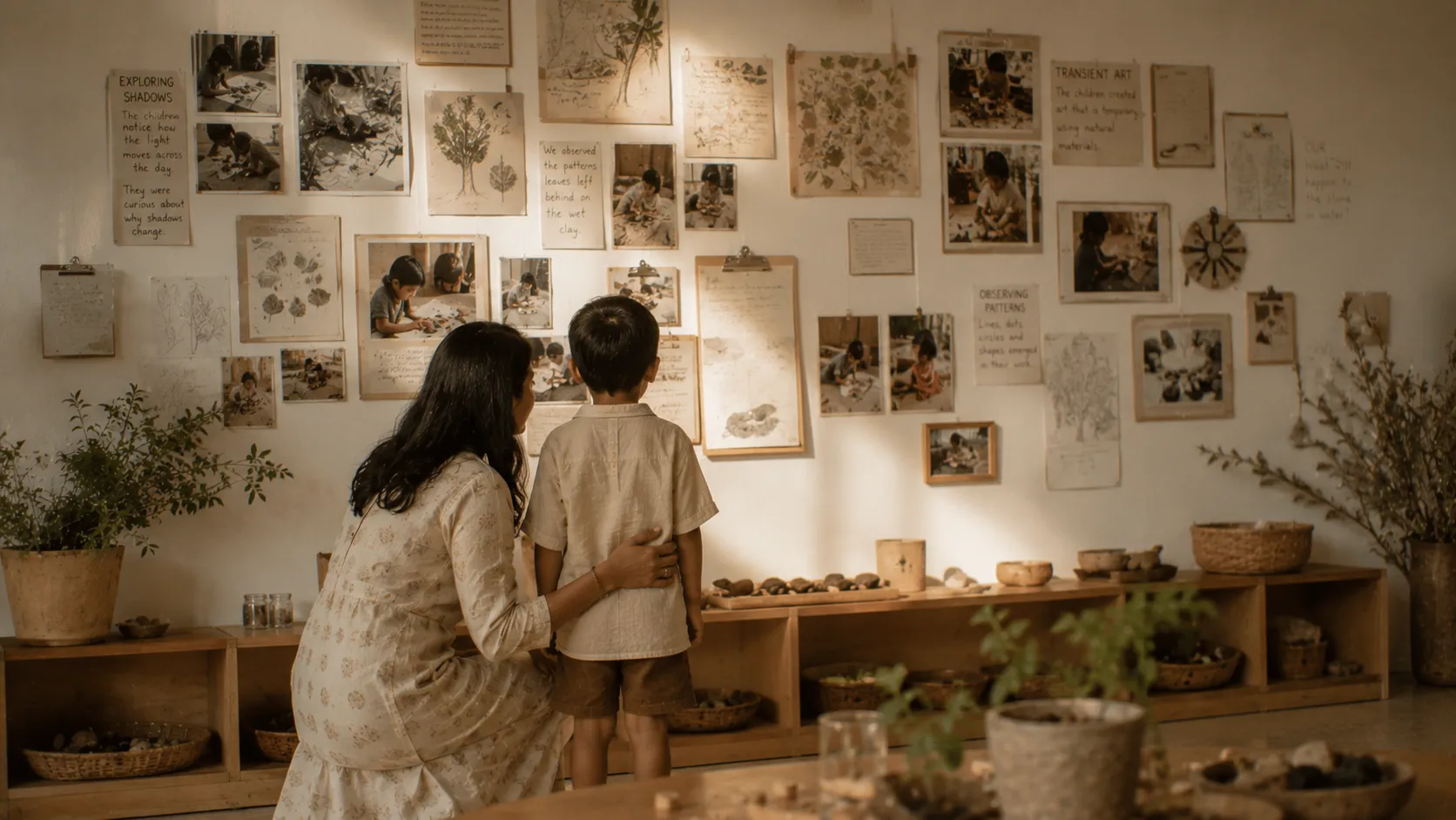 The Piazza: a shared gathering space where children come together for storytelling and dialogue